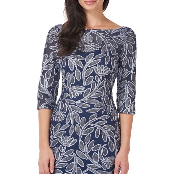 NWT JS COLLECTIONS Embroidered Soutache Elbow Sleeve Cocktail Party Dress Size 8 - Picture 10 of 16